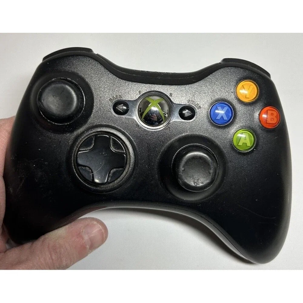 Microsoft Xbox 360 Wireless Controller Black OEM Genuine Tested Power On